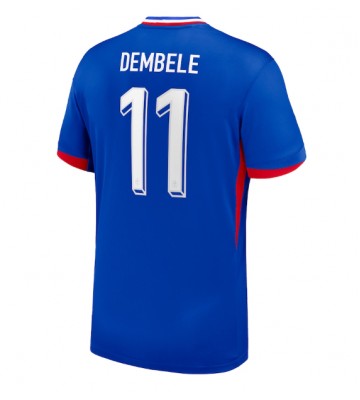 Frankrig Ousmane Dembele #11 Hjemmebanetrøje EM 2024 Kort ærmer